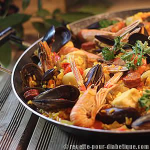 Paella Lotte et Fruits de mer