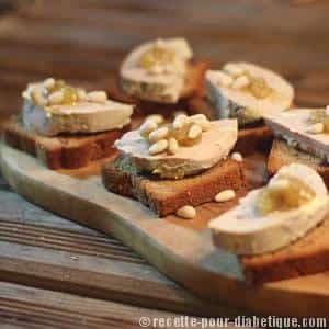 Toasts Pain d'épices au Foie gras et Confiture de figue.