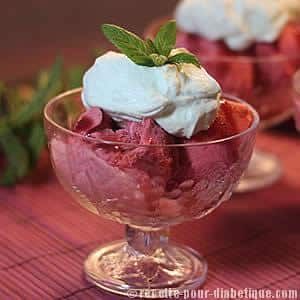 Glace aux Fraises et sa chantilly Menthe sans sucre