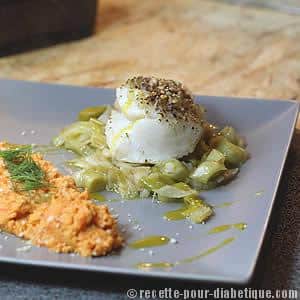 Cabillaud, Purée Potimaron Patate douce et Fondue Poireaux Fenouil