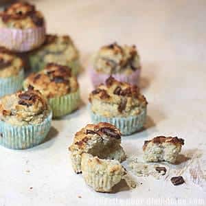 Muffins allégés Banane Coco et Pépites de chocolat