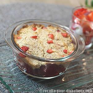 Crumble aux Fraises allégé et sans gluten