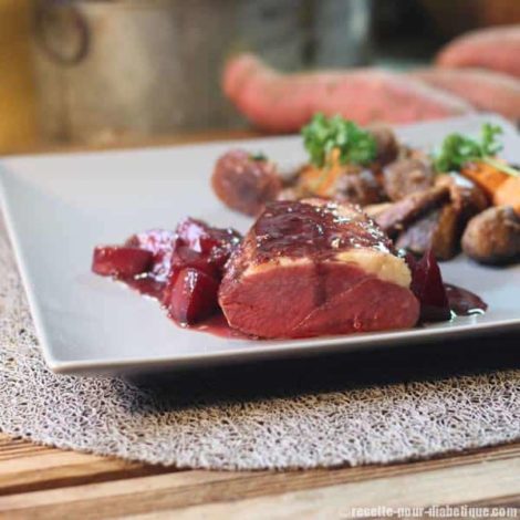 Magret cuisson basse température au Confit de Pommes au Vin rouge
