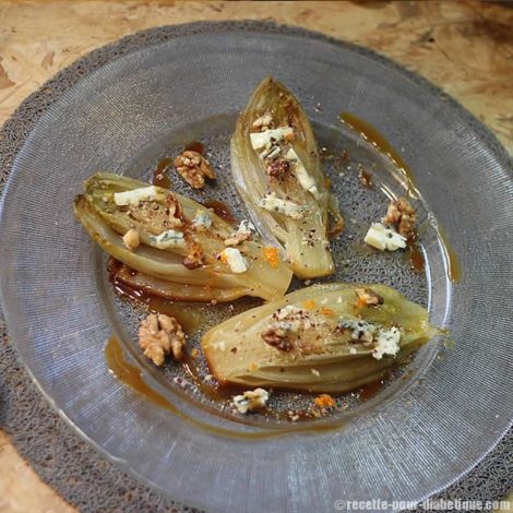 Endives Braisées au Miel, Roquefort et Noix