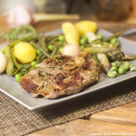 Tranches de Gigot d'Agneau aux légumes de saison