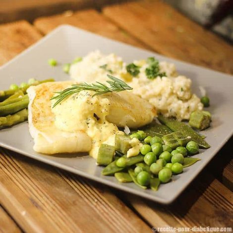 Lieu jaune aux Légumes Verts et Risotto Saint-Moret