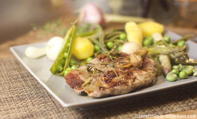 tranche gigot agneau légumes