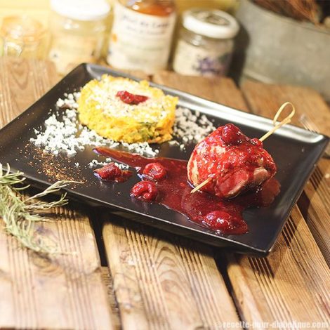 Suprême de Canard Vapeur aux Framboises