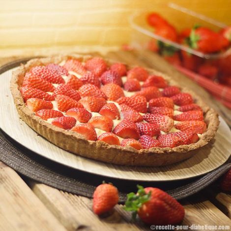 Tarte aux Fraises sans lactose et IG Bas
