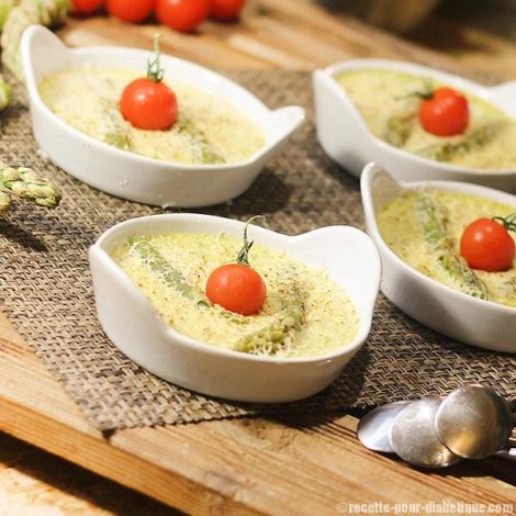Crème brulée aux asperges vertes