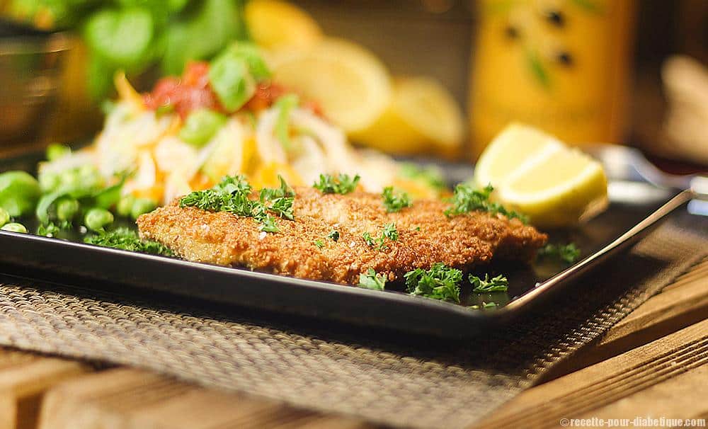 Escalope à la Milanaise (allégée) et Spaghettis de Légumes