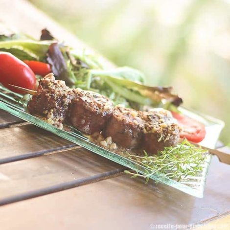 Brochette d'Andouillette marinée à la moutarde