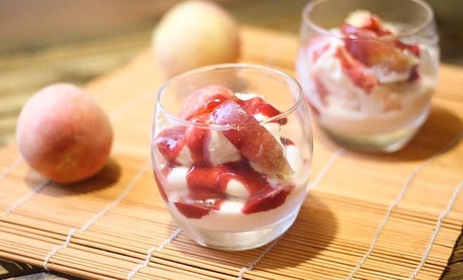 glace peche yaourt grec