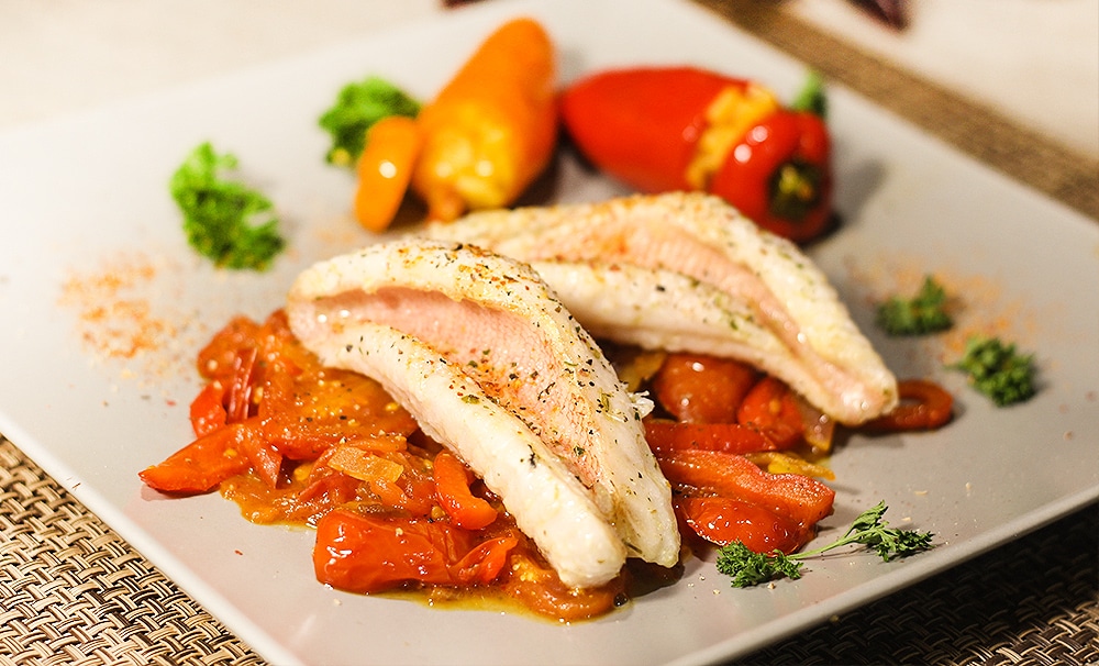 Recettes Rascasse : Rascasse à La Piperade Et Ses Poivrons Farcis Au Risotto