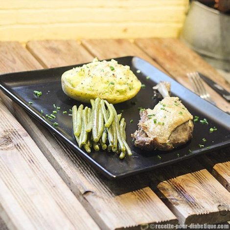 Cuisse de Canard confite et Pomme de terre à la Courgette