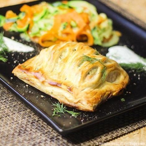 Feuilletés de Saumon aux Poireaux et Aneth