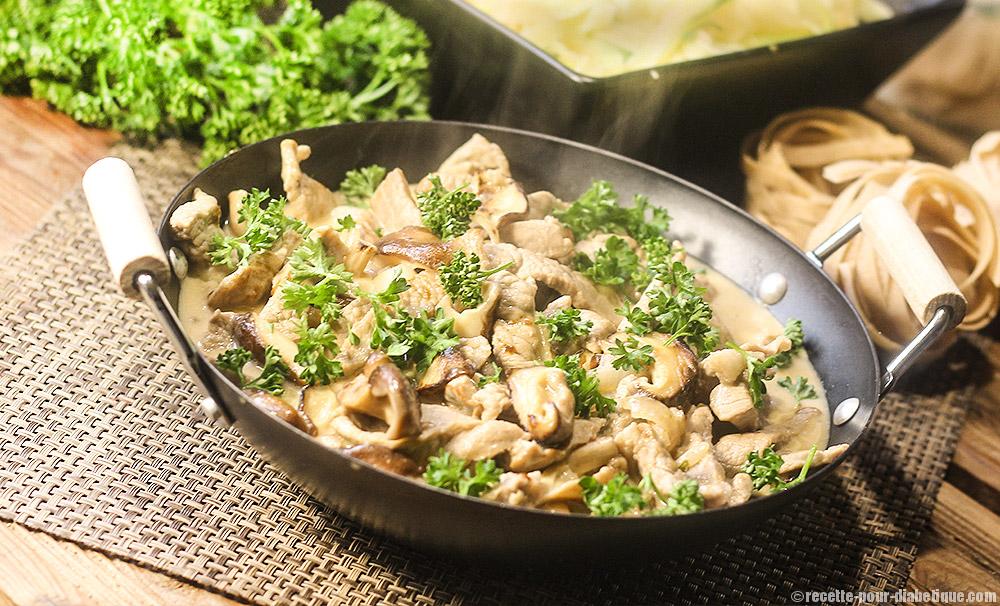Émincé de veau aux champignons Shiitaké et à la crème