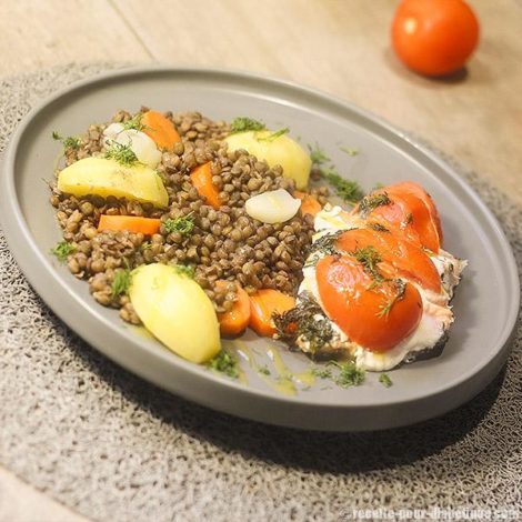Saumon aux Lentilles vertes