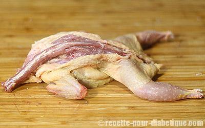 Cailles désossées farcies et Jardinière de légumes