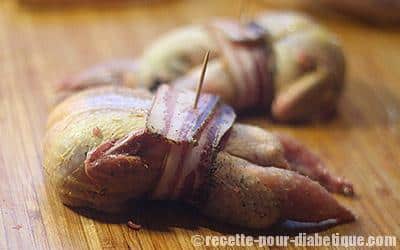 Cailles désossées farcies et Jardinière de légumes