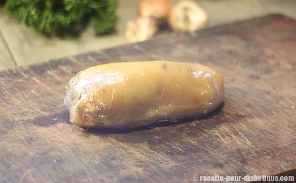 Poulet vapeur farci aux champignons Shiitaké