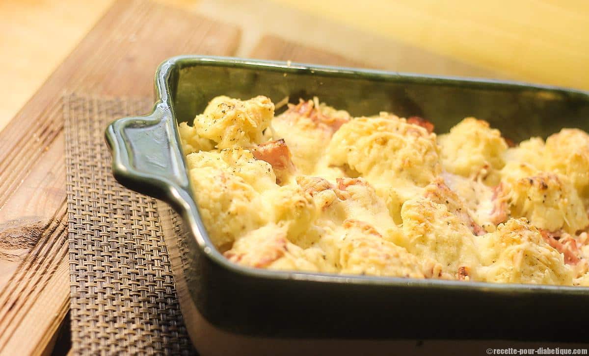 Gratin De Chou Fleur Au Jambon Et Lait De Soja