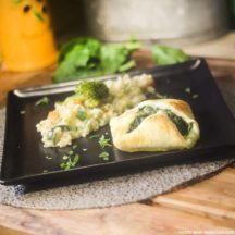 Feuilleté Saumon Épinards et son Risotto aux légumes