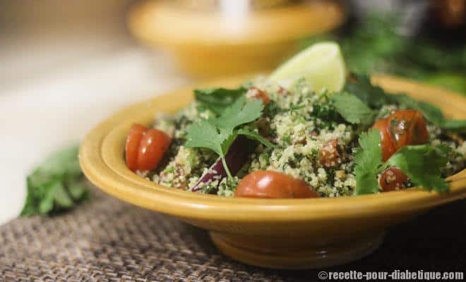un taboulet aux 3 herbes du site recette-pour-diabetique.com