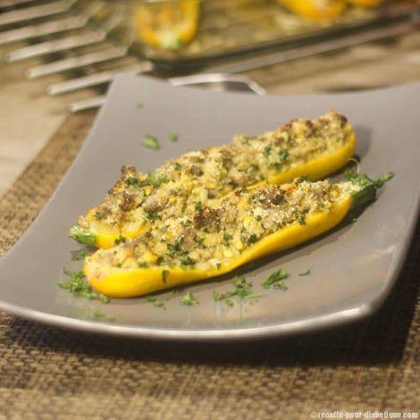 Courgettes jaunes farcies à la viande