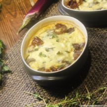 Clafoutis à l'Aubergine, tomate confite et Fromage de chèvre
