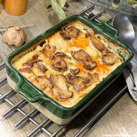 Gratin Dauphinois aux Cèpes et Carottes