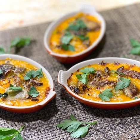 Velouté de Potiron Gratiné aux Cèpes