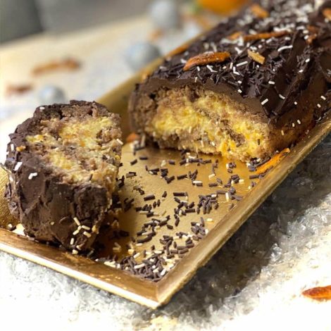 Bûche de Noël Chocolat et Clémentine Curd