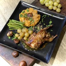 Cailles farcies Foie Gras et Raisin blanc
