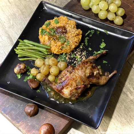 Cailles farcies Foie Gras et Raisin blanc