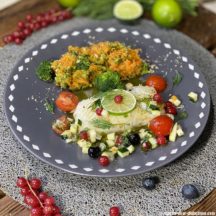 Flétan sauce vierge aux fruits rouges