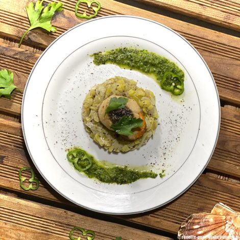 Saint-Jacques à la Truffe sur lit de Fondue de Poireaux