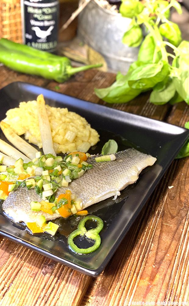 filet de bar sauce vierge kumquat