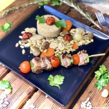 Brochette d'agneau et son accompagnement Healthy