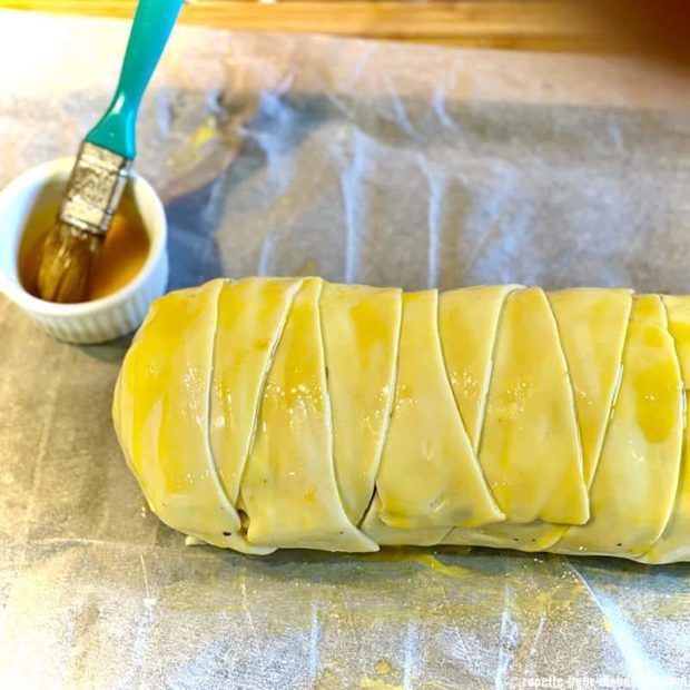 Filet mignon de porc feuilleté tressé