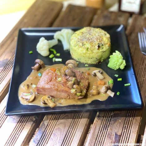 Jambon sauce Madère et Gratin de légumes