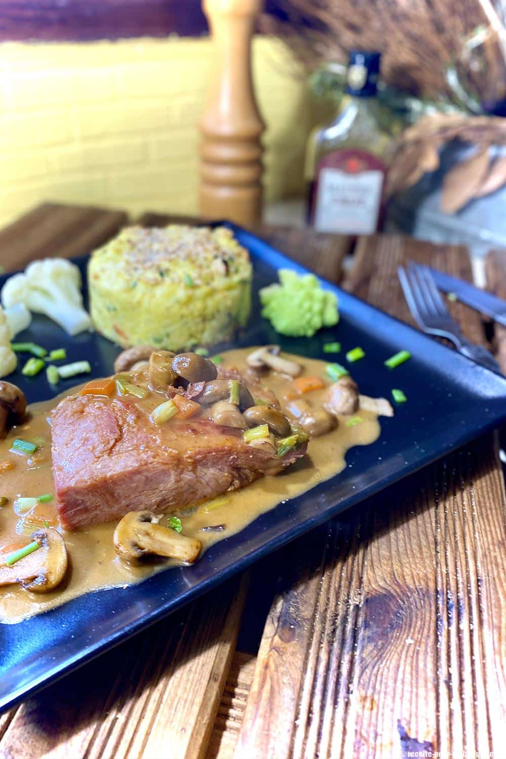 Jambon sauce Madère et Gratin de légumes