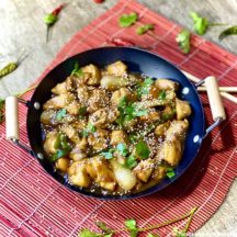 Poulet au caramel (sans sucre) sauté à la Chinoise