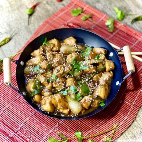Poulet au caramel (sans sucre) sauté à la Chinoise
