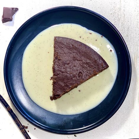 Moelleux Chocolat Mascarpone et sa crème anglaise sans sucre