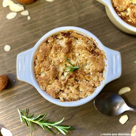 Crumble à l'Abricot et Romarin allégé en Sucre