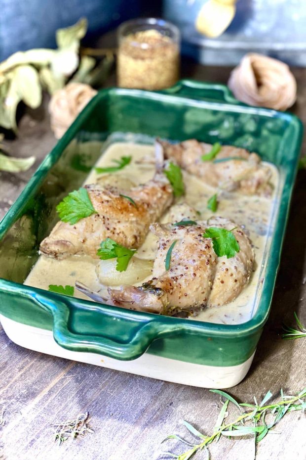 lapin moutarde herbes