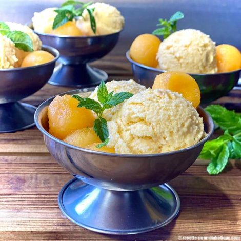 Glace au melon (saveur Mojito) sans sorbetière