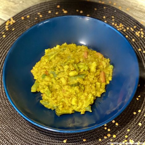 Risotto de Lentilles Corail aux Légumes et Curry ( Dhal)