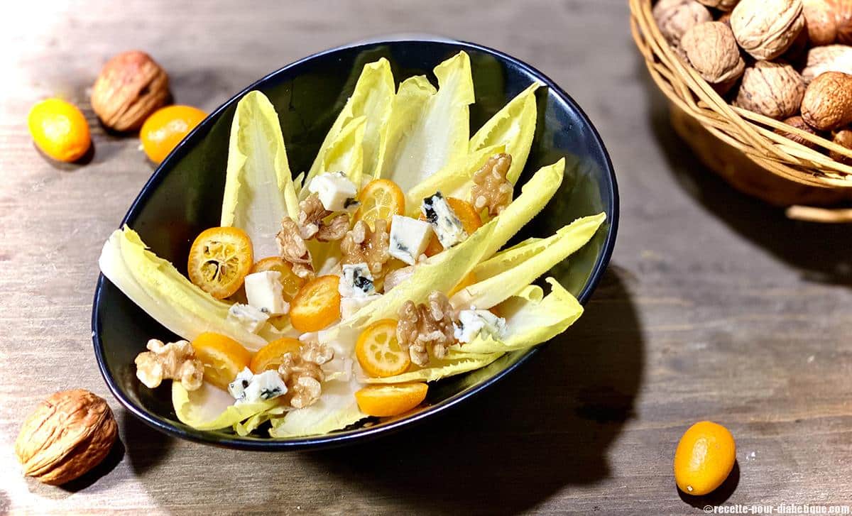 Salade d’Endives aux Noix, Roquefort et Kumquat